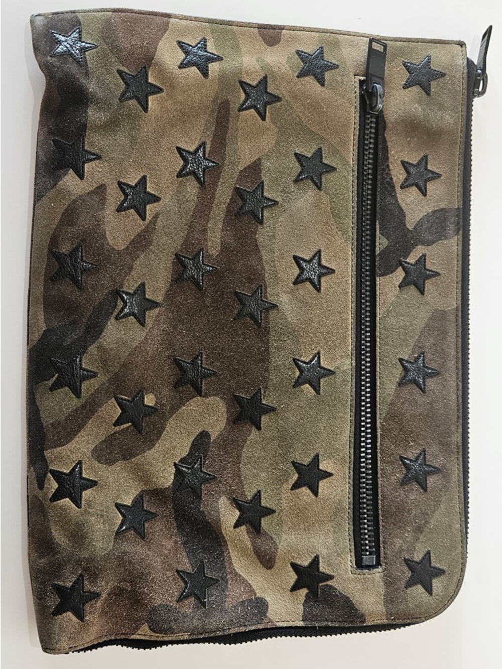 Saint Laurent Camo Star Zip Pouch in Olive and Black - Picture 14 of 15